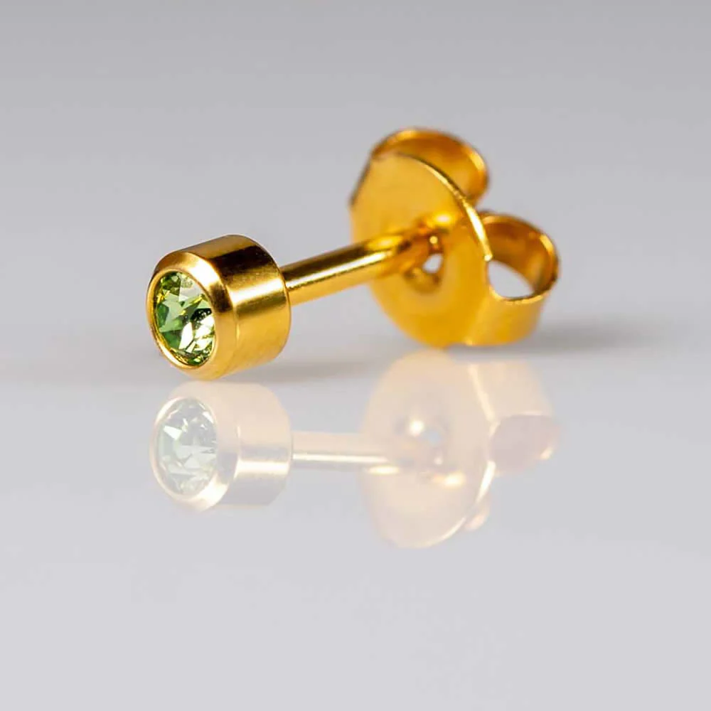 Birthstones August Regular Gold PAIR