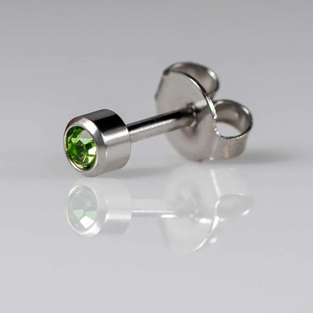 Birthstones August Regular Silver PAIR