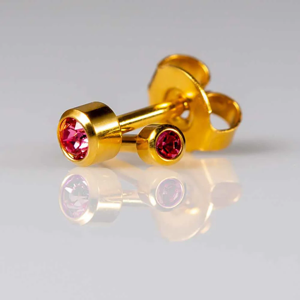 Birthstones October Mini Gold PAIR