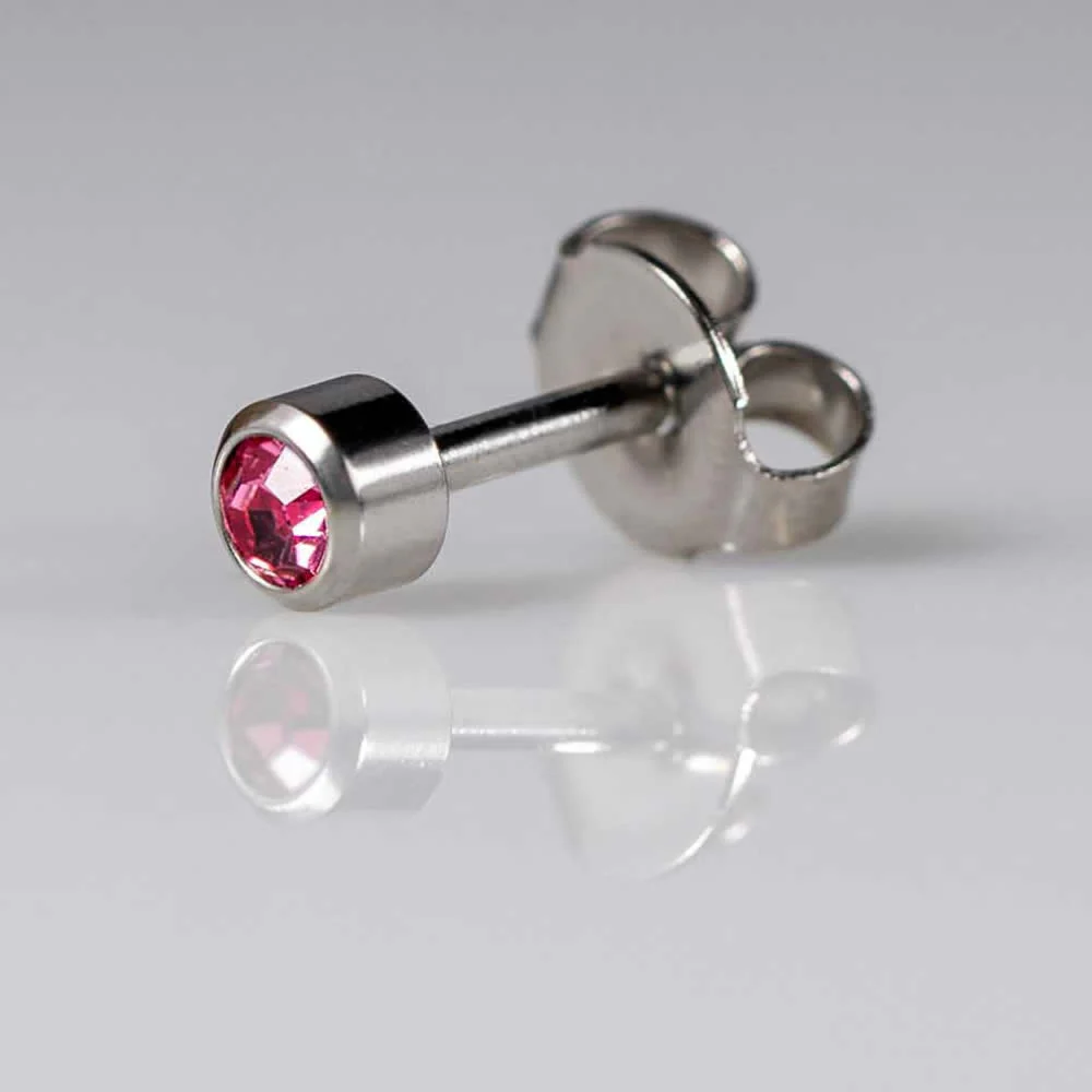Birthstones October Regular Silver PAIR