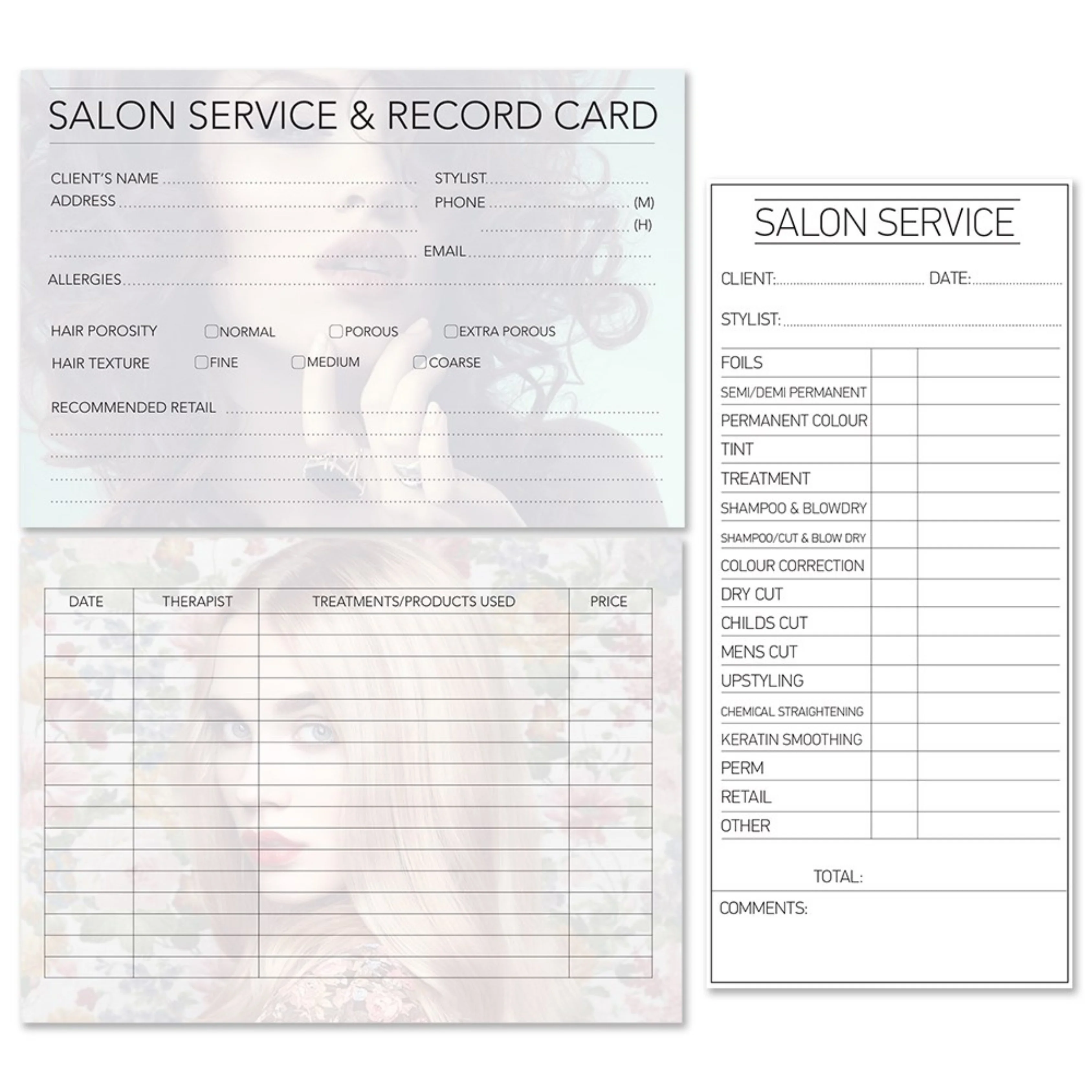 Hairdressing Record Card 100/P - Image 3